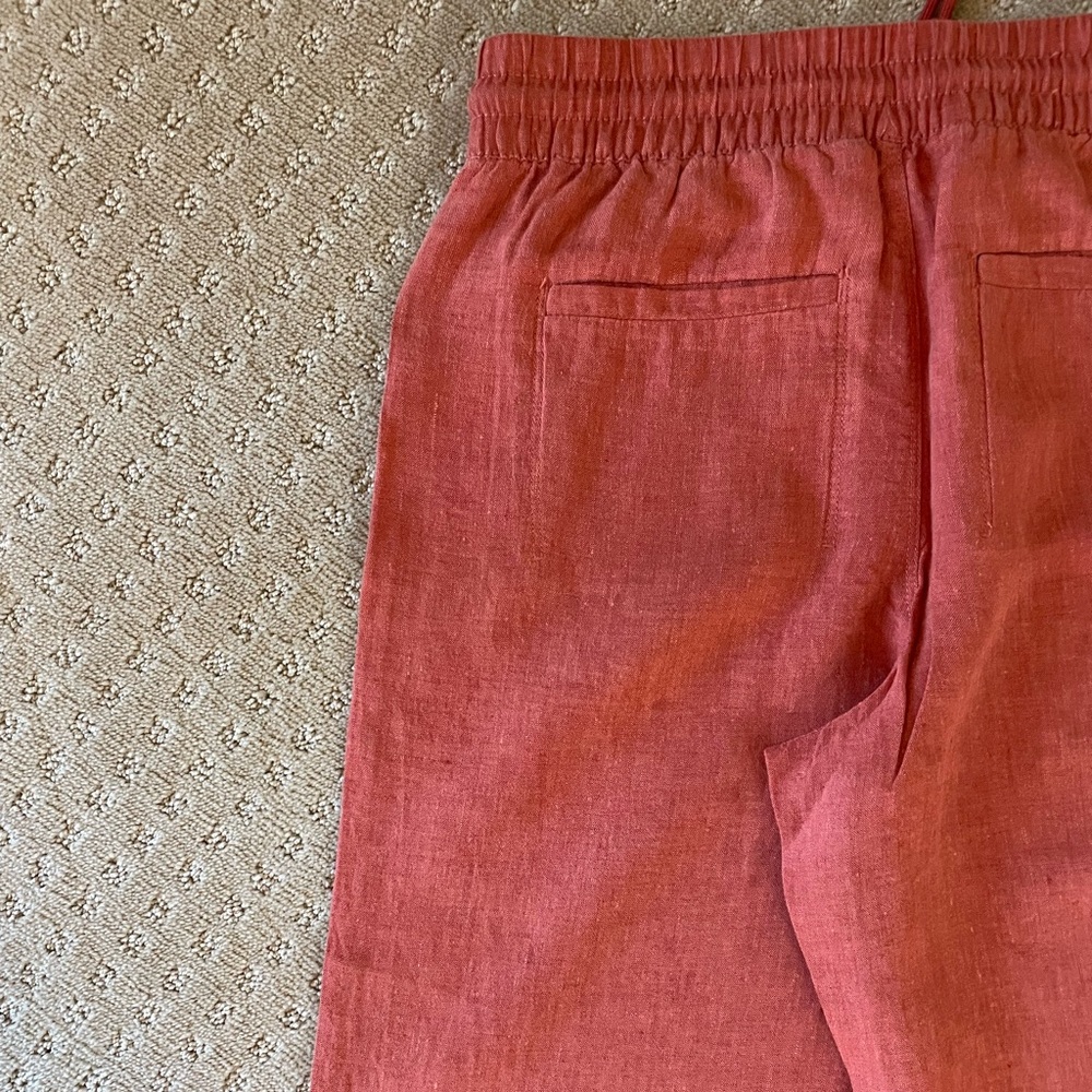 Athleta Retreat 100% Linen High Rise Wide Leg Pant,  Terracotta, Sz Small - Picture 11 of 16